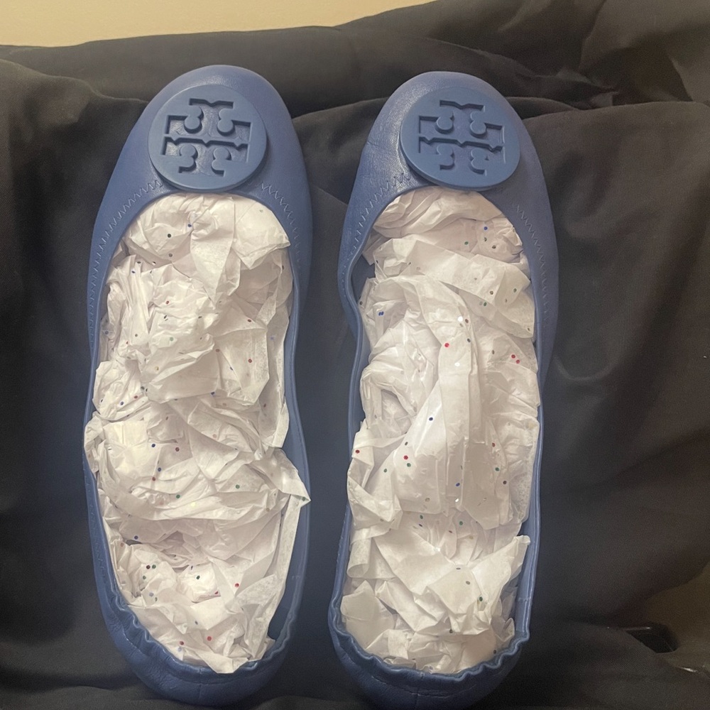 Tory Burch Blue Ballet Flats